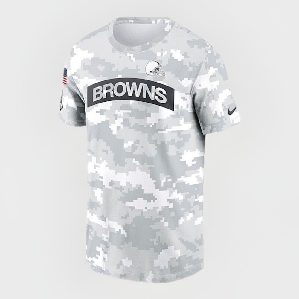 Cleveland Browns Nike 2024 Salute to Service Dri-Fit Shirt, Artic Camo, Medium